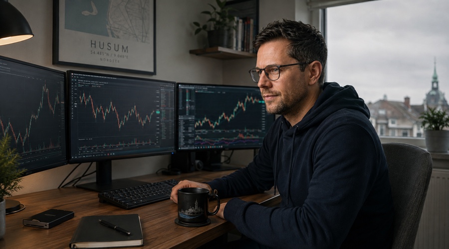 Lasse Petersen am Arbeitsplatz in Husum
