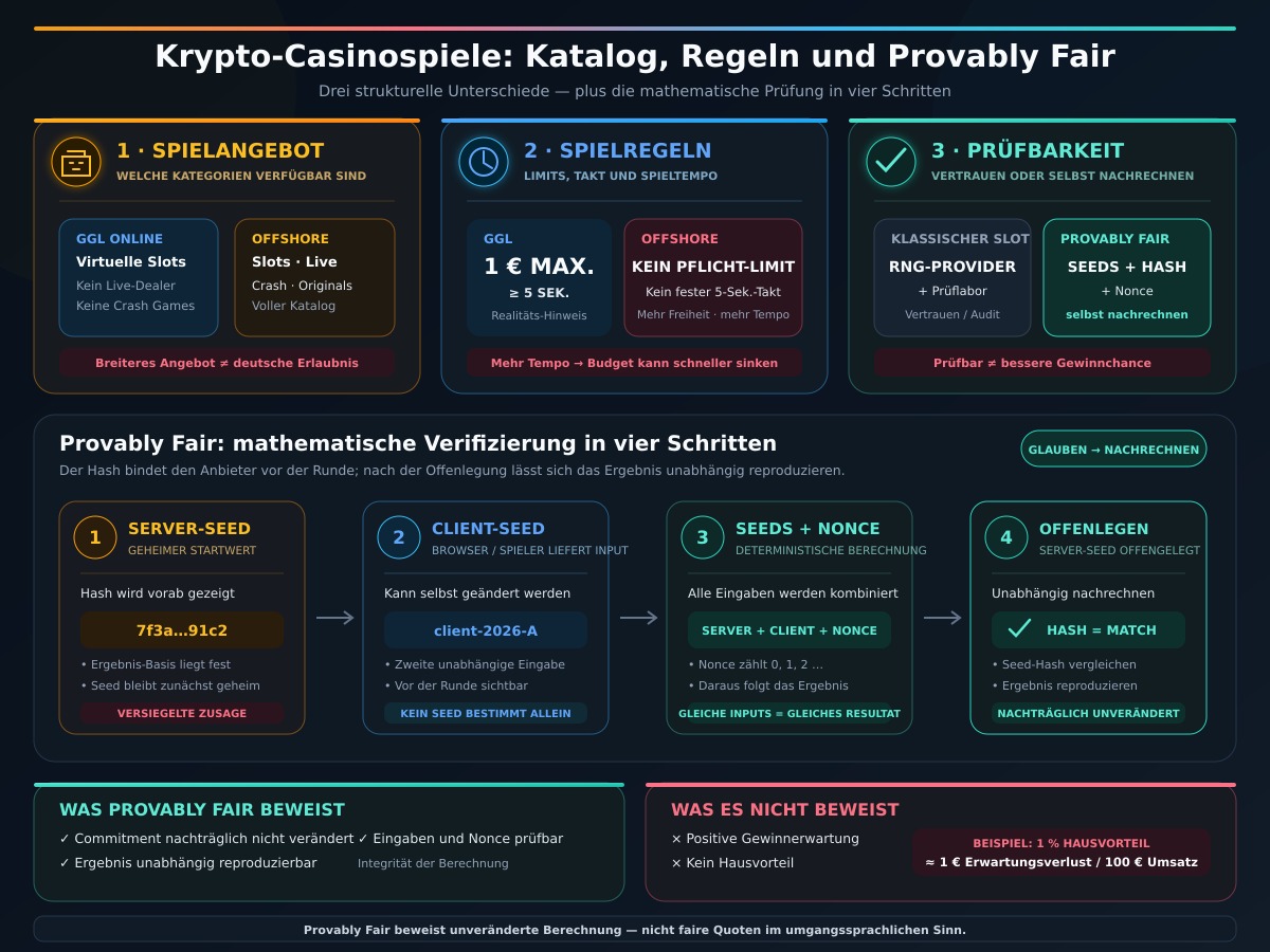 Provably Fair: So funktioniert die mathematische Verifizierung Provably-Fair-Verfahren: Schritt-für-Schritt erklärt